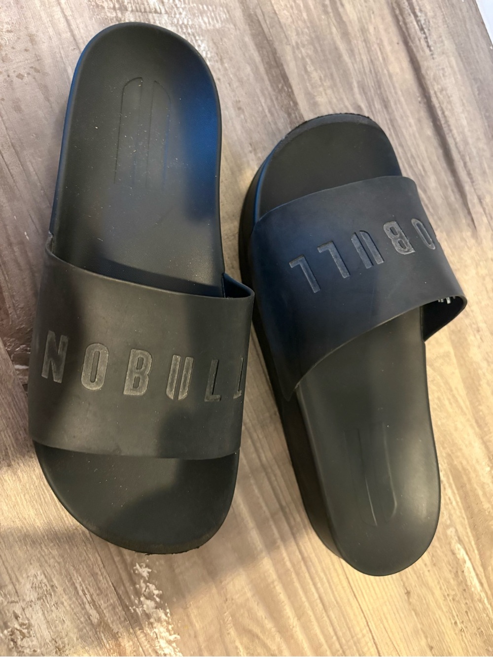 NOBULL Black Logo Slide Sandals